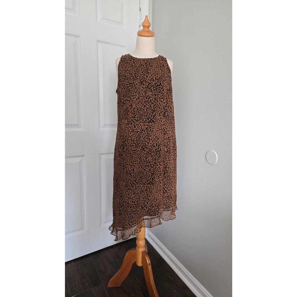 Vintage NWT 100% Silk Leopard Print Sleeveless Sheath Dress by Bobbie Bee size 8